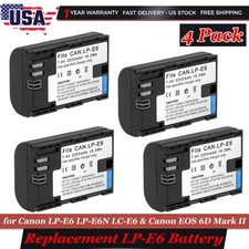 4-Pack Battery for Canon LP-E6 LP-E6N EOS 5DS, EOS 5DS R, EOS 5D Mark II III IV