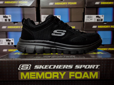 SKECHERS HERRENSCHUHE SCHWARZ WALKING MEMORY FOAM GYM SOFT WALK SKETCHERS SNEAKER