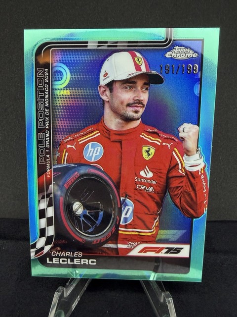 2025 Topps Chrome F1 Charles Leclerc Aqua Checker /199 #118 Formula 1