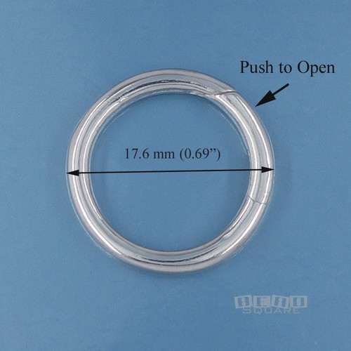 Anillo de donut redondo de plata de ley conector de cierre de enlace de empuje 17 mm #44053 - Imagen 3 de 3