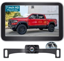 7-Inch Backup Camera Monitor for Truck, 2K USB Plug-Play, No Glare LED Lights, C