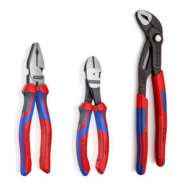 Knipex Montage-Kraft-Satz - 3-Tlg. Zangen-Set - Inkl. Wasserpumpenzange Cobra-image