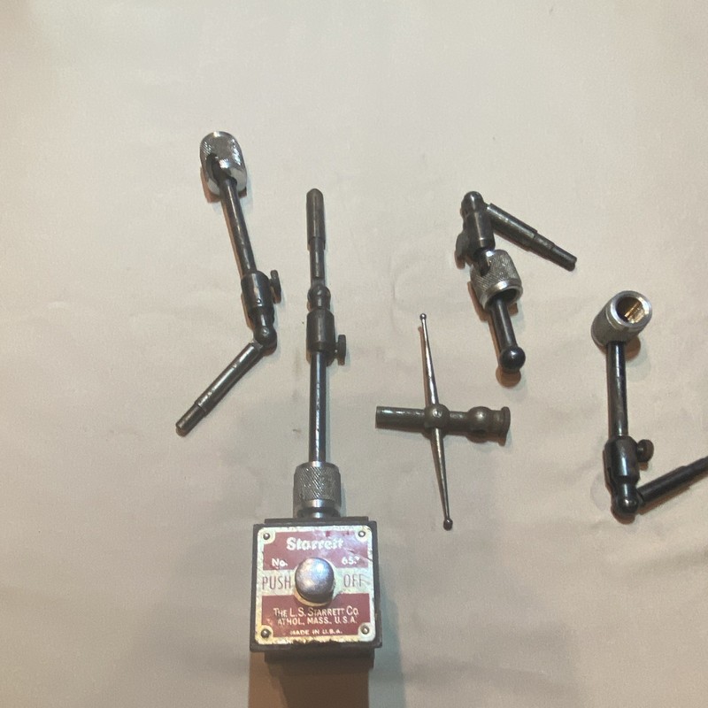 Starrett No. 655 Magnetic Base Indicator Holder Set, Articulating Arms LOT!!