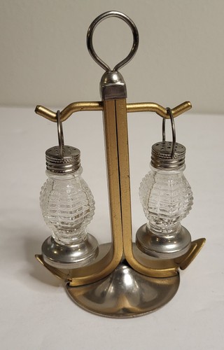 Vintage Vanstyle Nautical Novelty Salt & Pepper Shakers Anchor Holder. USA - Picture 1 of 6