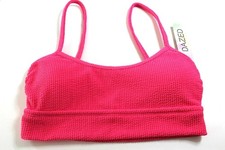 SUNDAZED Gianna Textured Midline Bikini Top XS Ultra Pink