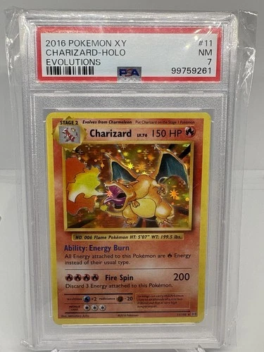 2016 Pokémon Evolutions Charizard Holo PSA 7