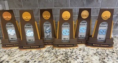 North Carolina Tar heels 6 national champion trophies 3d printed  basketball