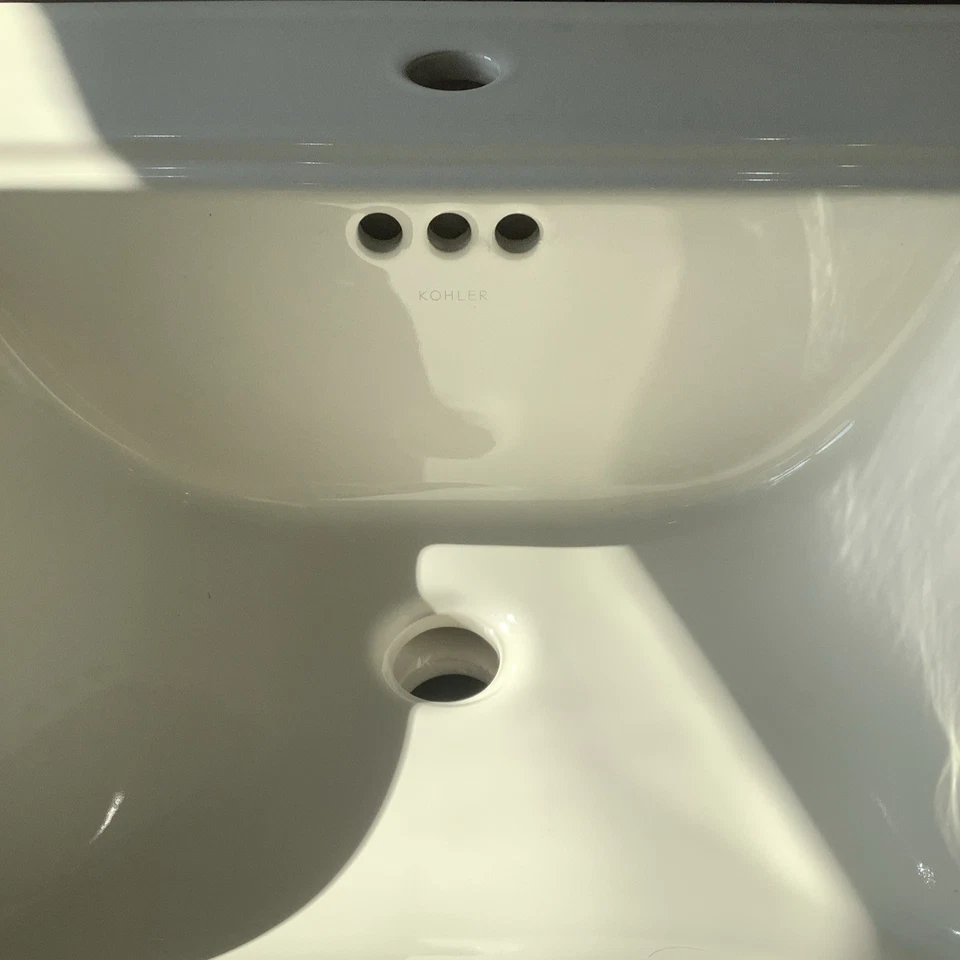 Pia de mesa console furo único KOHLER branca 2345 RM7 - Imagem 3 de 4