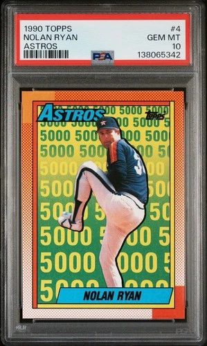 1990 Topps Nolan Ryan #4 5000 K's PSA 10 Gem Mint *perfect Clean & Sharp*