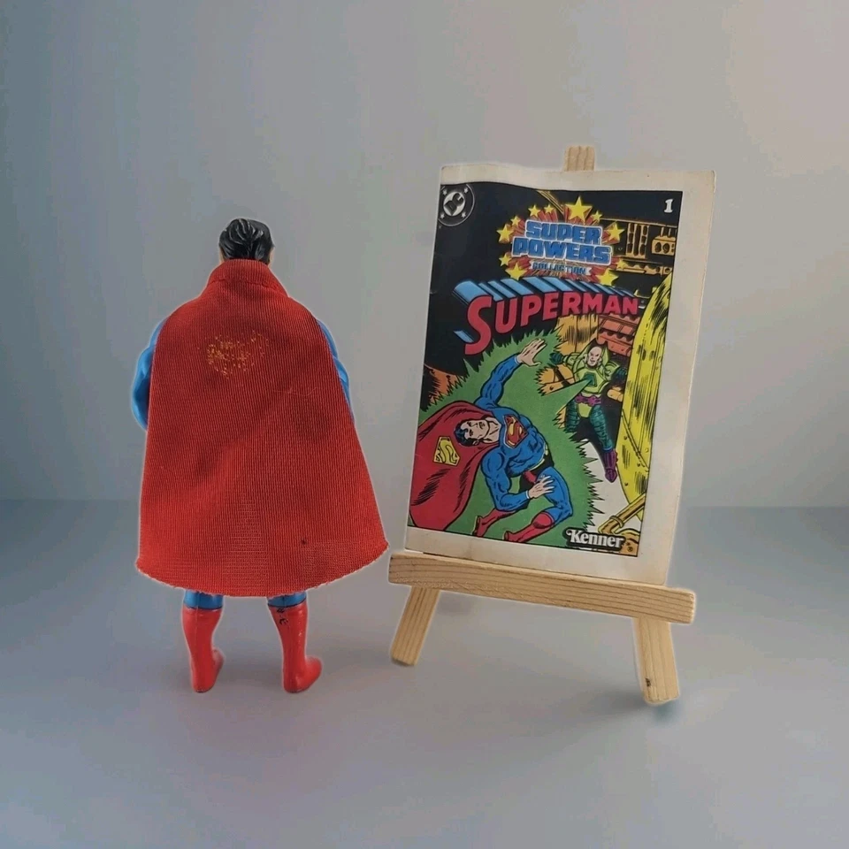 Superman Kenner Superpowers 1984  Complete W/ Comic & Vintage Original Cape - Image 2 of 2