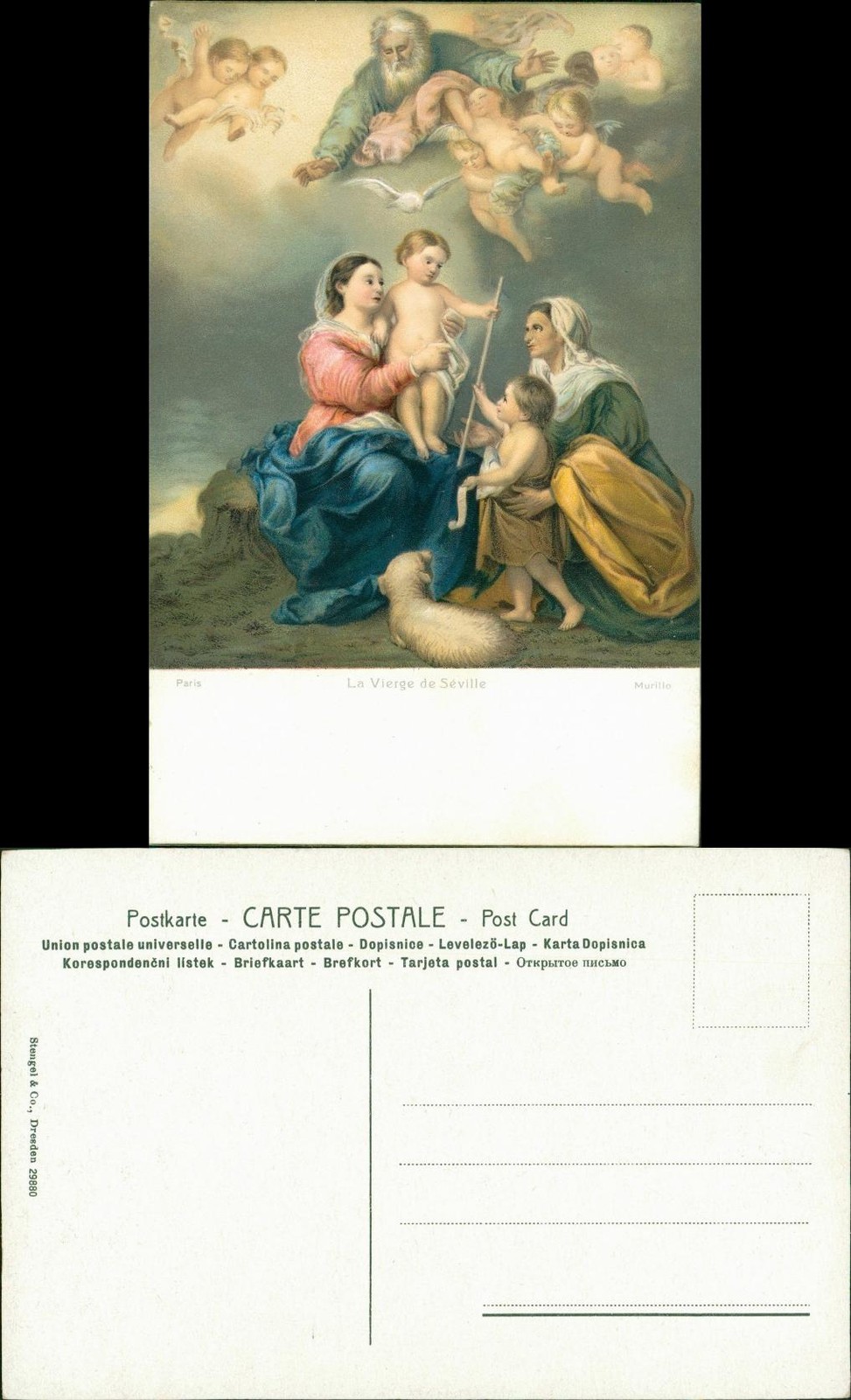 Ansichtskarte Religio: Engel Maria und Jesus 1906