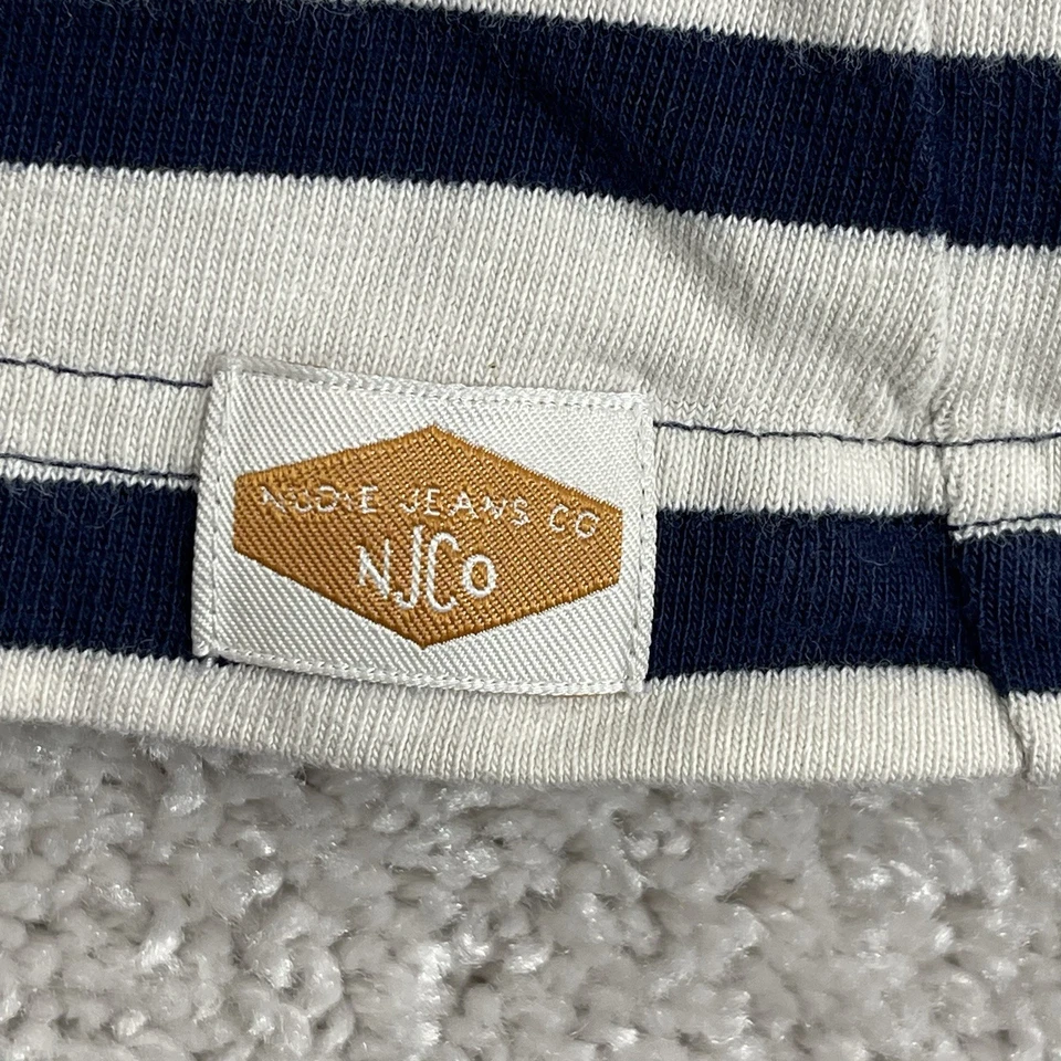 Nudie Jeans Co. Camisa Hombre Extra Grande Rayas Azules Manga Corta Y2K Foto 4 de 4