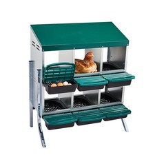 Chicken Nesting Boxes 3/6/8 Hole, Metal Chicken Egg Laying Box for Chicken Coop