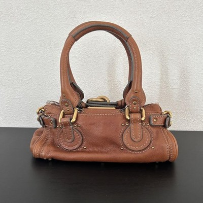 Chloe Mini Paddington Handbag Leather Brown Padlock Used 101523 | eBay