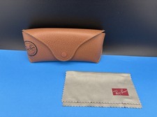 Ray-Ban Universal Brown Medium Sunglasses Case With Cleaning Cloth - MINT       