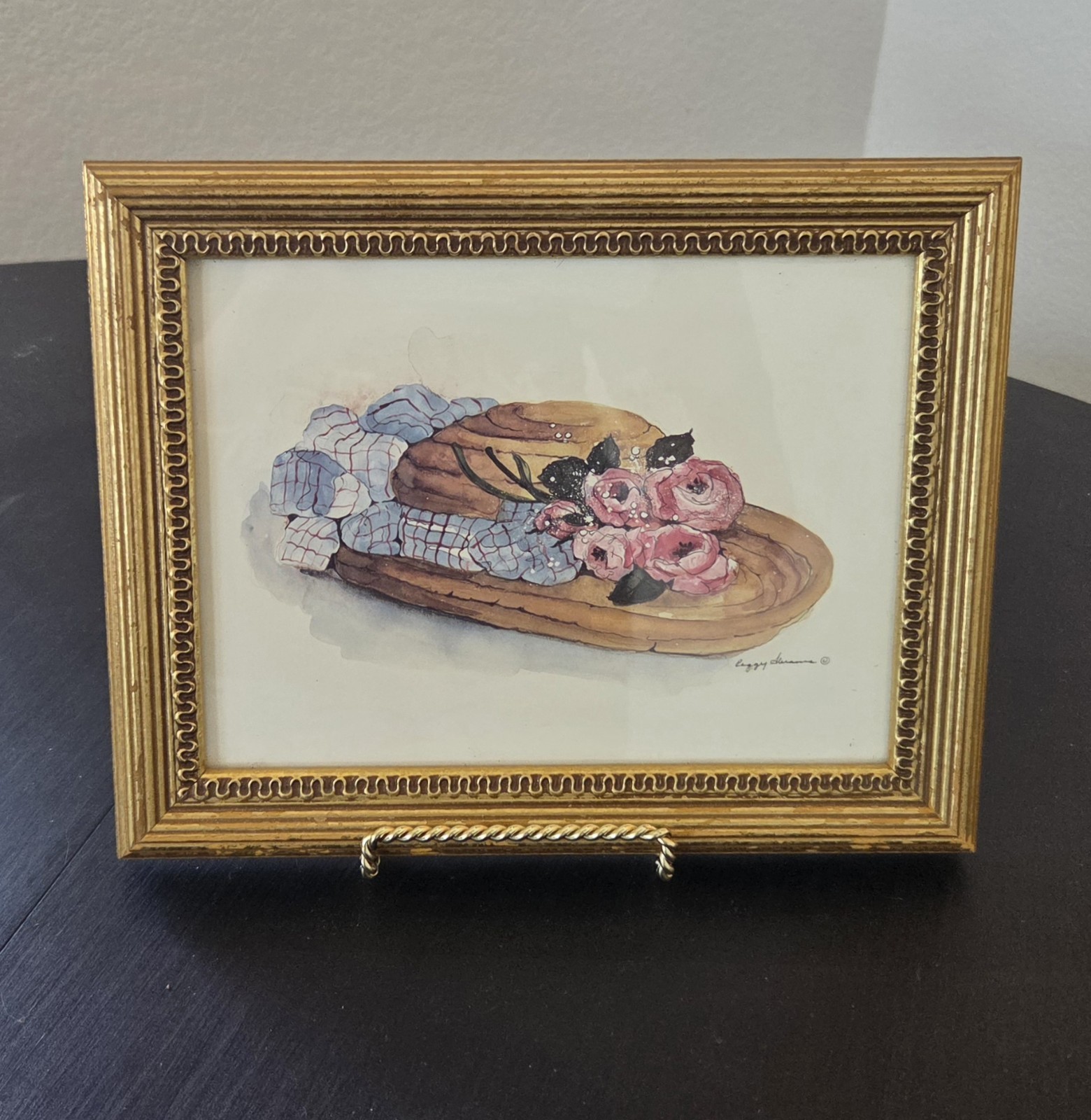 Set Of 2 Vintage Framed Art Peggy Abrams Gold-tone Ornate Frames