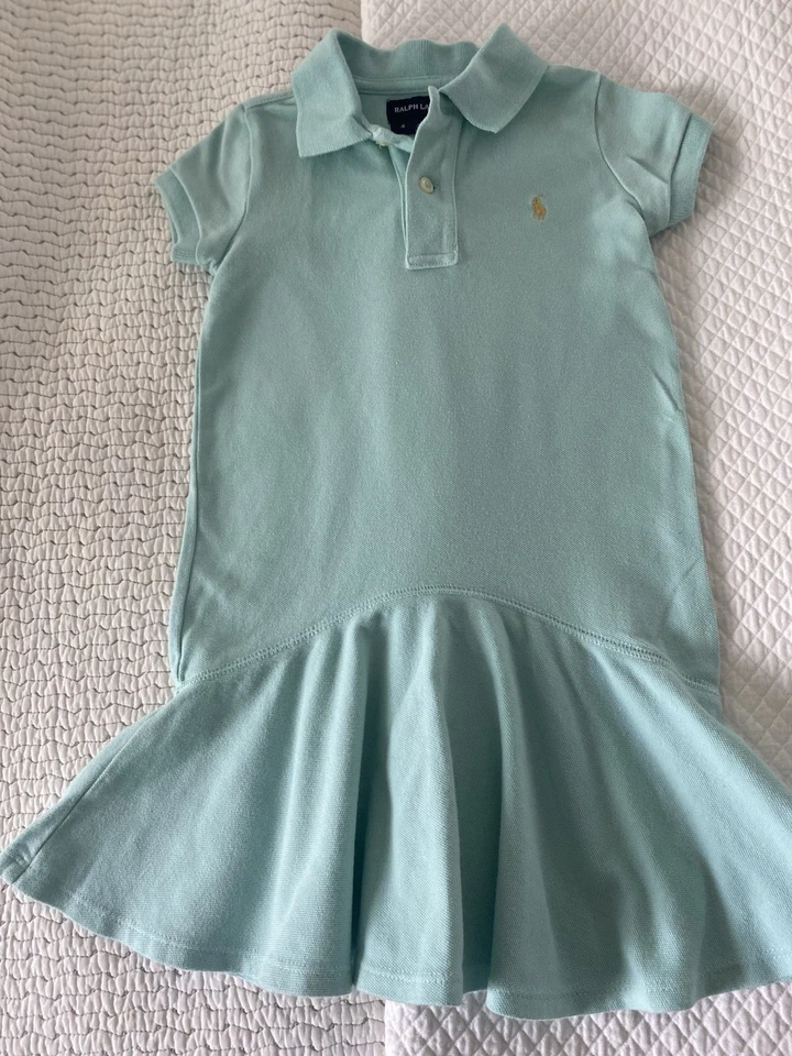 RALPH LAUREN GIRLS DRESS SIZE 4 GREEN - Image 3 of 4