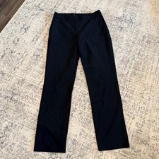 Theory Womens Black Virgin Wool Stretch Straight Leg Dress Pants Size 2