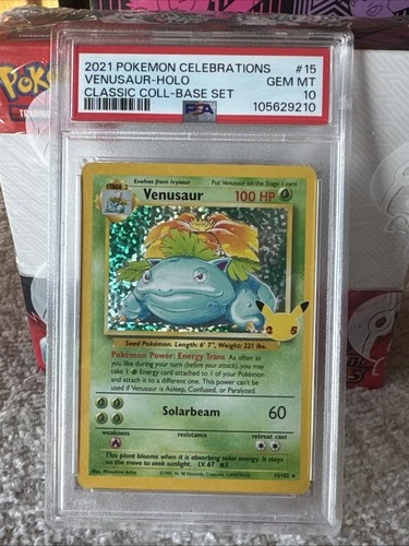 2021 POKEMON VENUSAUR-HOLO #15 CELEBRATIONS CLASSIC COLLECTION BASE SET PSA 10
