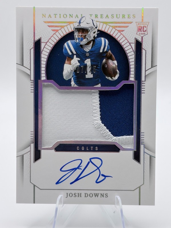 2023 National Treasures Josh Downs Rookie Patch Auto /25 RPA Colts