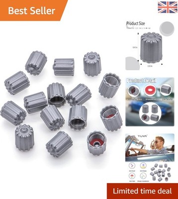 10 Universal Reifen Ventilschaftkappen - robuster grauer Kunststoff mit O-Ring Dichtung