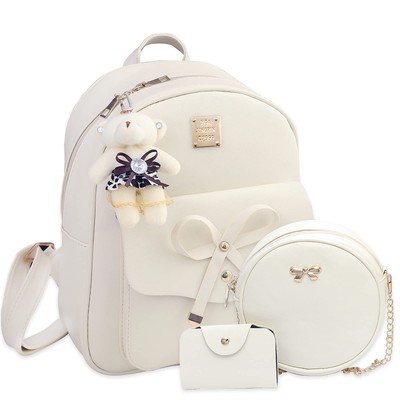 K.E.J. Cute Mini Backpack Bowknot Leather Backpack 3-PCS Small Backpack Purse...