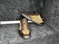 Sneakers basse Gucci marrone/beige GG cristallo tela e pelle taglia 36,5eu/4uk