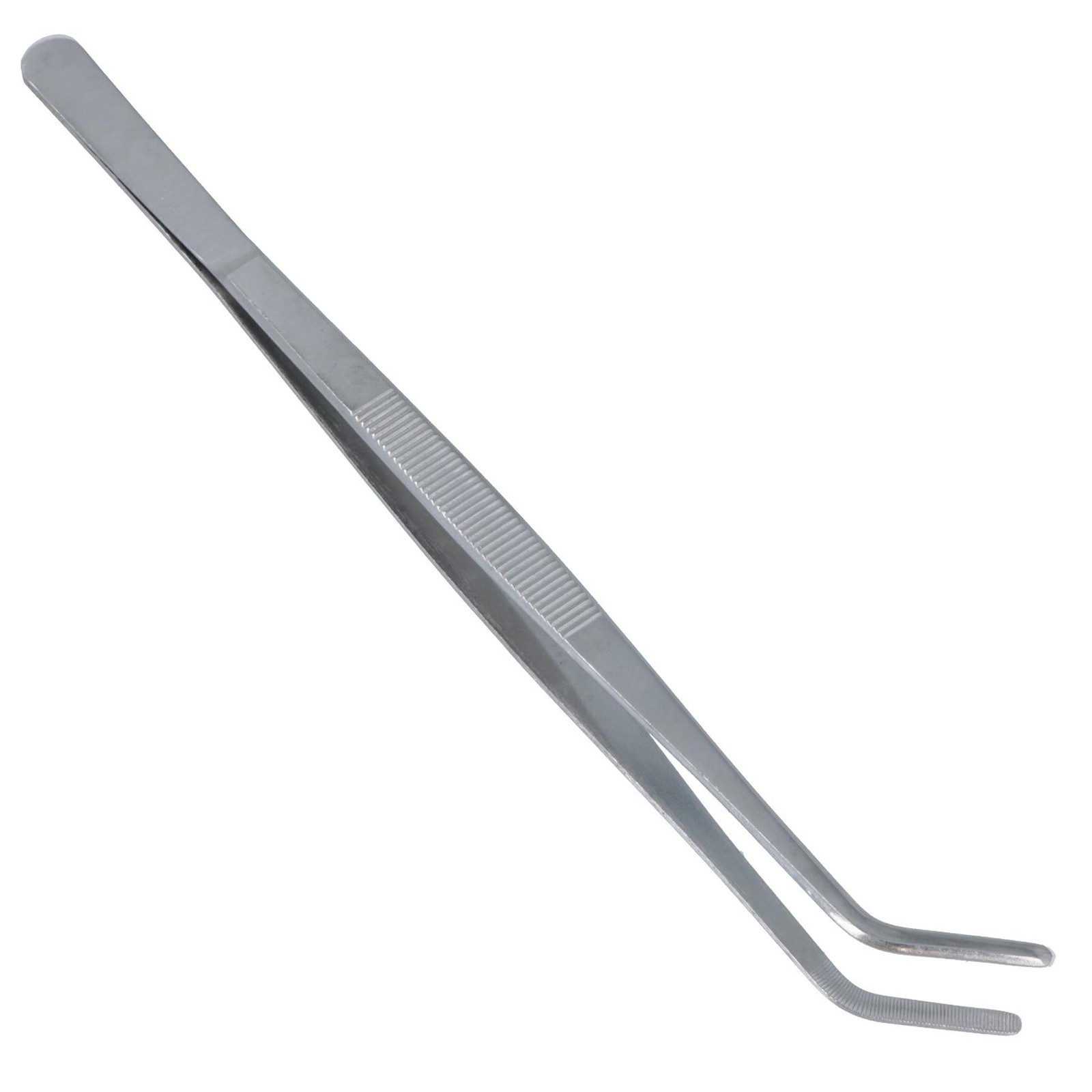 30cm Angled Stainless Steel Feeding Tongs  Reptiles, Fish, Lizard, Snake, Bird