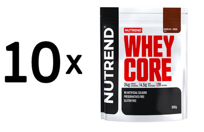 10 x Nutrend Whey Core, Chocolate & Cocoa - 900g (25,89 EUR/kg)