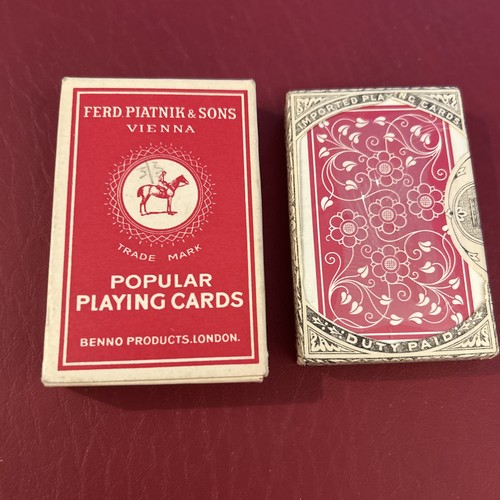Vintage Fred Piatnik beliebte Spielkarten in Steuerverpackung 255