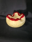 Murano Italian Art Glass Ruby Crest Silver Flake MCM Bowl 2.6 Lbs