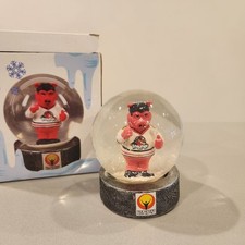 Rockford IceHogs Hammy Hockey Puck Snow Globe In Box BOB FM & WTVO 