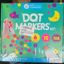 Jar Melo Washable Dot Markers, 6 Colors Paints with 108 PDF & Multicolor 