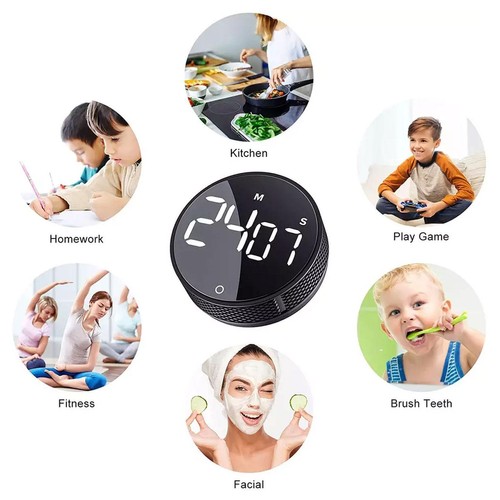 Magnetic Digital Kitchen Timer LED Countdown Cooking S2X8 N6D9 Clock Work G5T3 - Picture 4 of 12