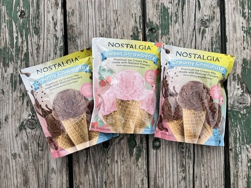 Lot of 3 NOSTALGIA Chocolate & Strawberry Premium Old Fashioned Ice Cream Mix
