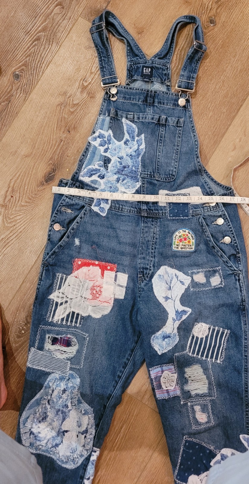 Custom Hand-Crafted Patchwork Overalls Gap-small … - image 5