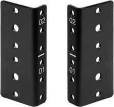 NavePoint 2U Vertical Rack Rail Pair DIY Kit with Hardware, Black 