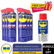 WD-40 Multi-Use Lubricant Smart Straw 6pack, x6 WD40 450ml Multi-Purpose Spray 14.63 per litre