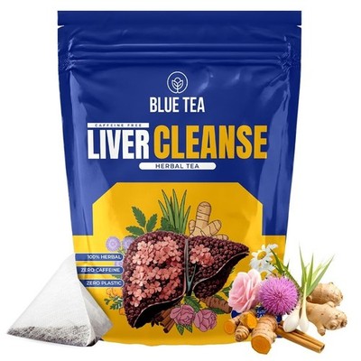 BLUE TEA Liver Cleanse 30 Tea Bags Plant Based Helps with Fatty Liver Detox
