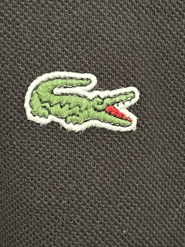 Lacoste Classic Pique Polo Shirt Large FR 5 Black Crocodile Logo Long Sleeve - Picture 4 of 7