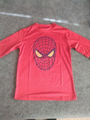 SPIDERMAN Marvel T-Shirt Youth XL Long Sleeve T Shirt Polyester Sports Red 