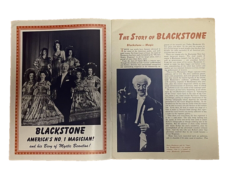 Blackstone World's Master Magician Souvenir Program 1930's | eBay