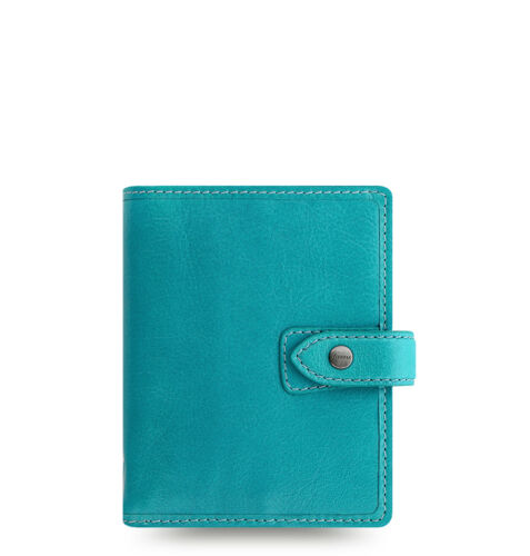 Filofax Pocket Size Malden Organizer- Kingfisher Blue Leather - New - 026065  - Afbeelding 1 van 5