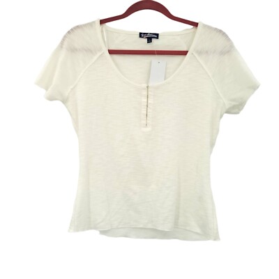 Freshman Junior Women's Textured Knit Top White Large
