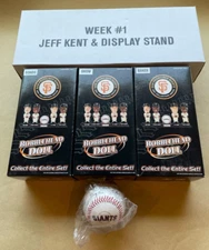 2001 Carl's Jr. SF Giants Bobblehead Set Snow HOF Kent Baker Bonds and Baseball