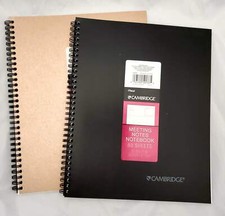 Cambridge Large Meeting Notes Notebook, 8.5" x 11", Black or Gold 59137 