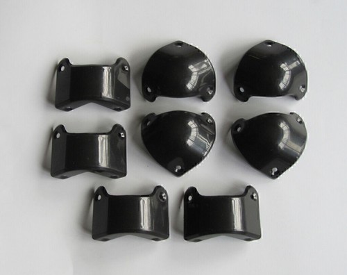 4x Amplificatore Chitarra Anteriore + 4x Posteriore Nero Plastica Angolo Cabinet per Marshall - Foto 7 di 8