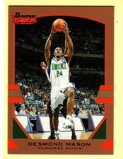 DESMOND MASON SERIAL #29/99 2003-04🏀Bowman Signature COPPER #22 MILWAUKEE BUCKS