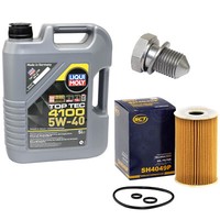 MotoröL Set ÖLfilter SH4049P 5W40 5 Liter + ÖLablassschraube FüR Audi Seat Skoda