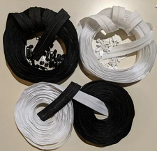 CF5 #5 Coil Zipper Chain Tape & Sliders By the Yard WHITE or BLACK C5